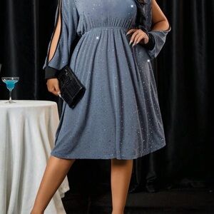 SHEIN BAE Plus Size Sparkle Midi Dress 3XL New